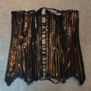Croquette Faux Patent Leather Underbust Corset Size S